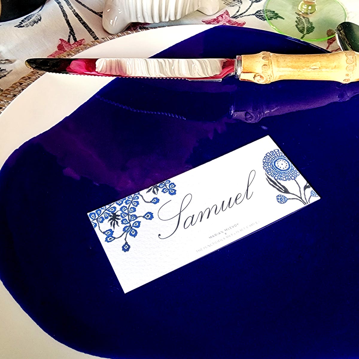 Marian McEvoy: Floral Fantasia - Custom Place Cards - Laydown