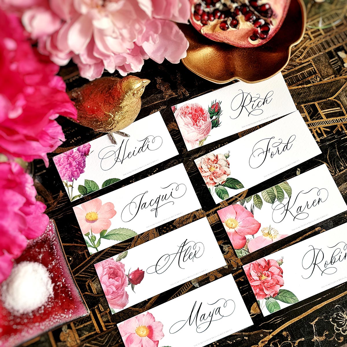 Rose Garden - Place Cards - Laydown