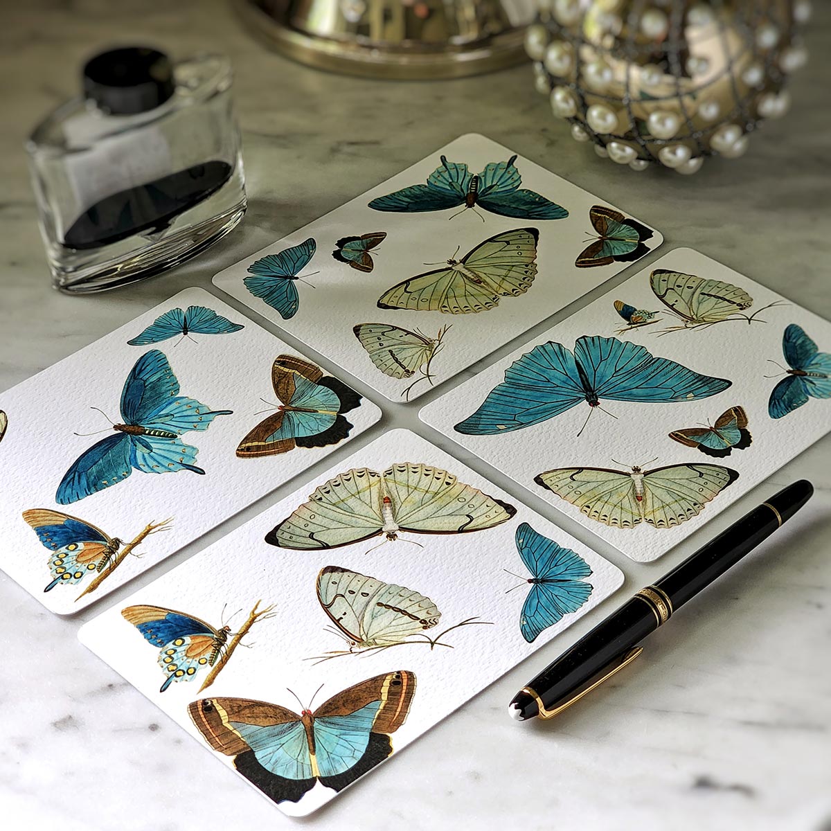 Blue Butterflies - Pack of Note Cards