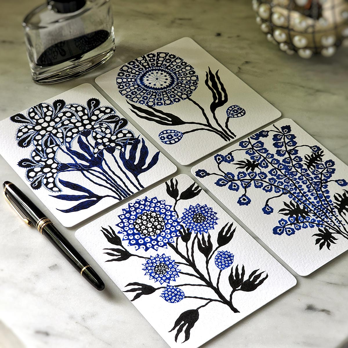 Marian McEvoy: 'Floral Fantasia' Pack of Note Cards
