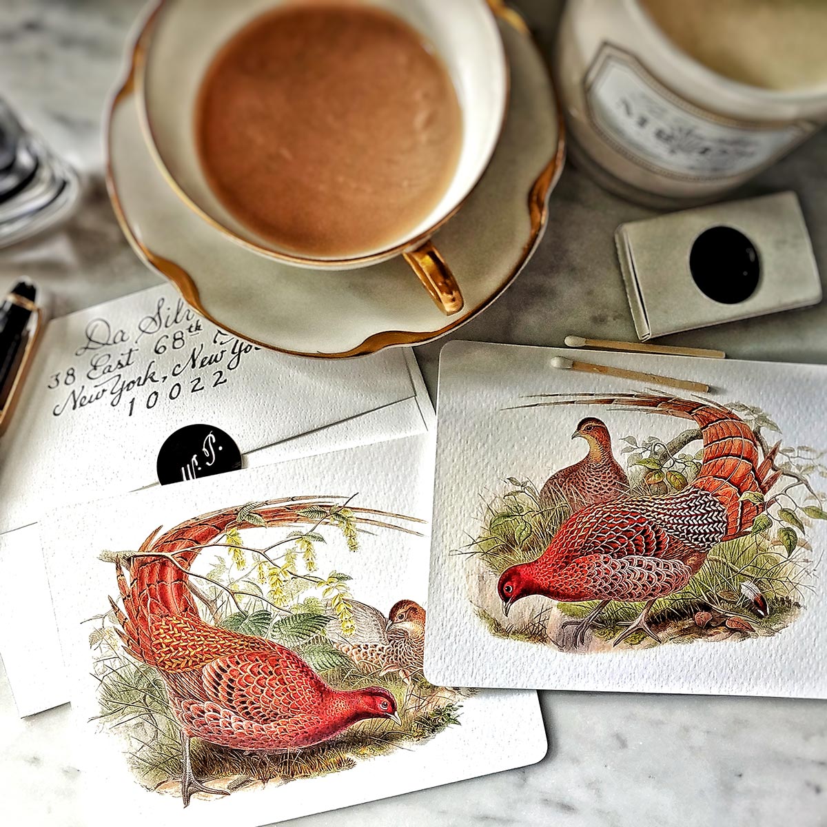 Fiery Pheasants - Pack of Note Cards