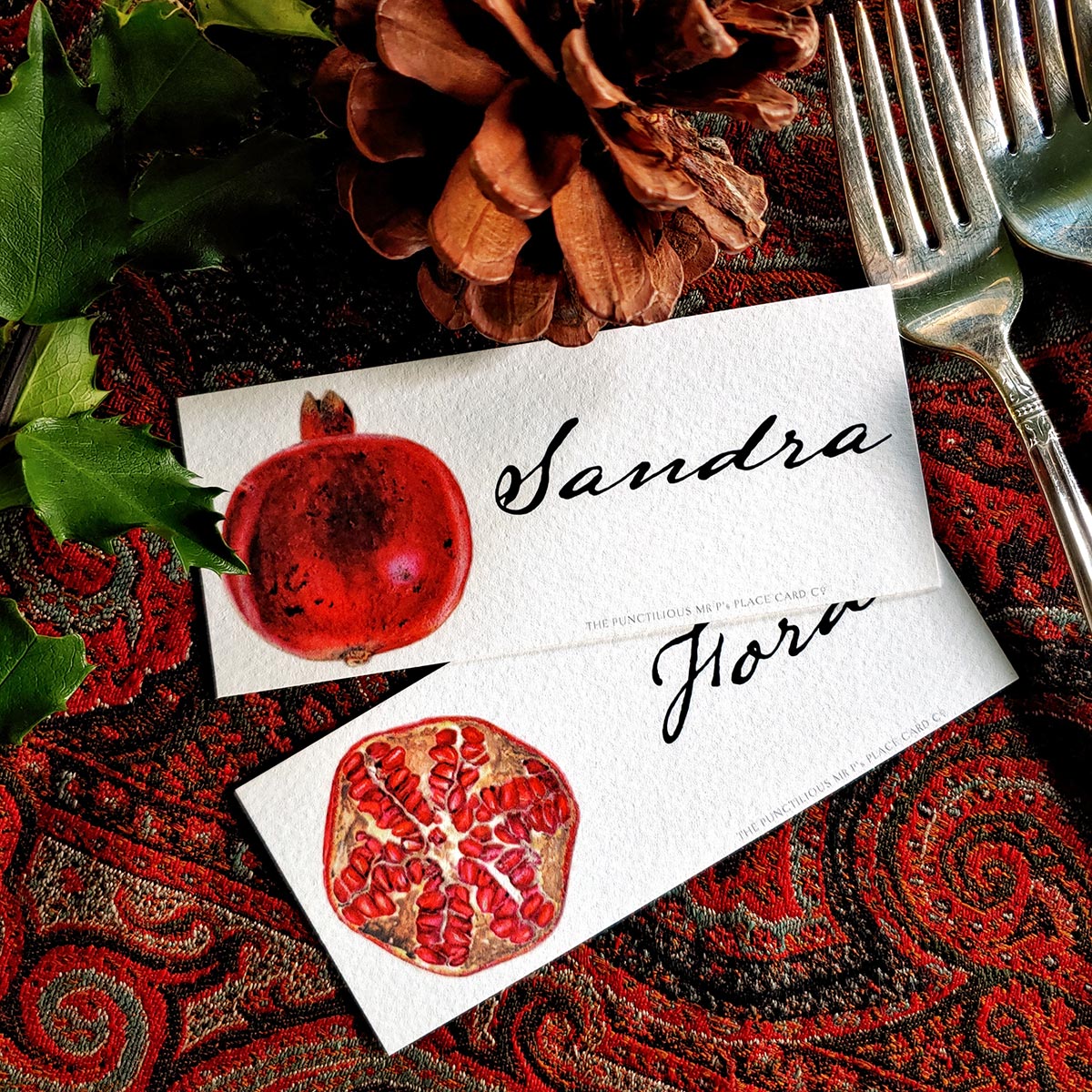 Pomegranate - Place Cards - Laydown