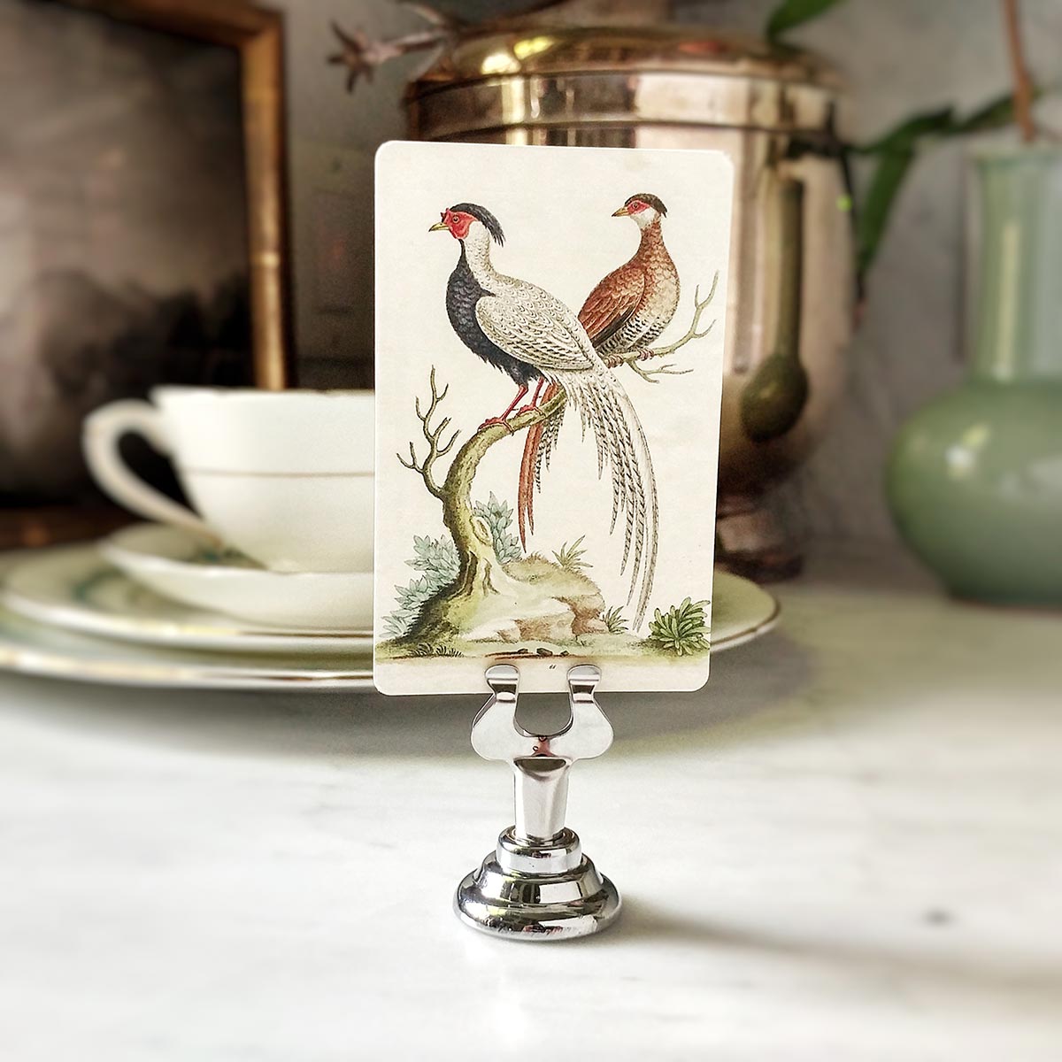 Fanciful Pheasants - Place Cards - Upright