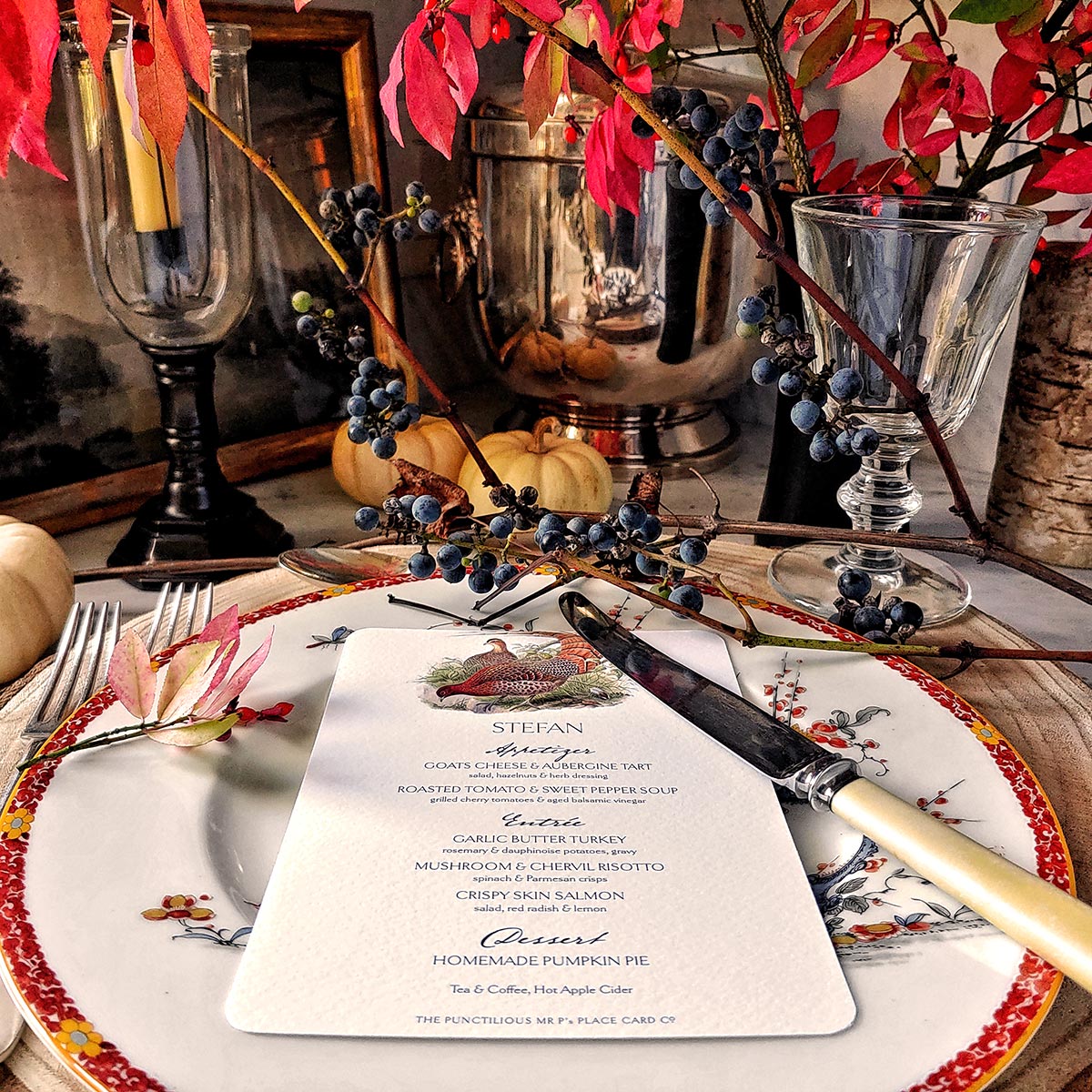 Fiery Pheasants - Menu Cards - s/4