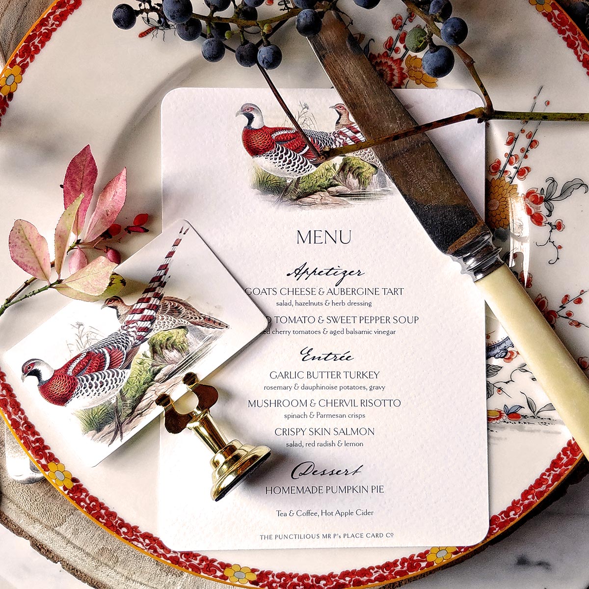 Pheasantry - Place Cards - Upright