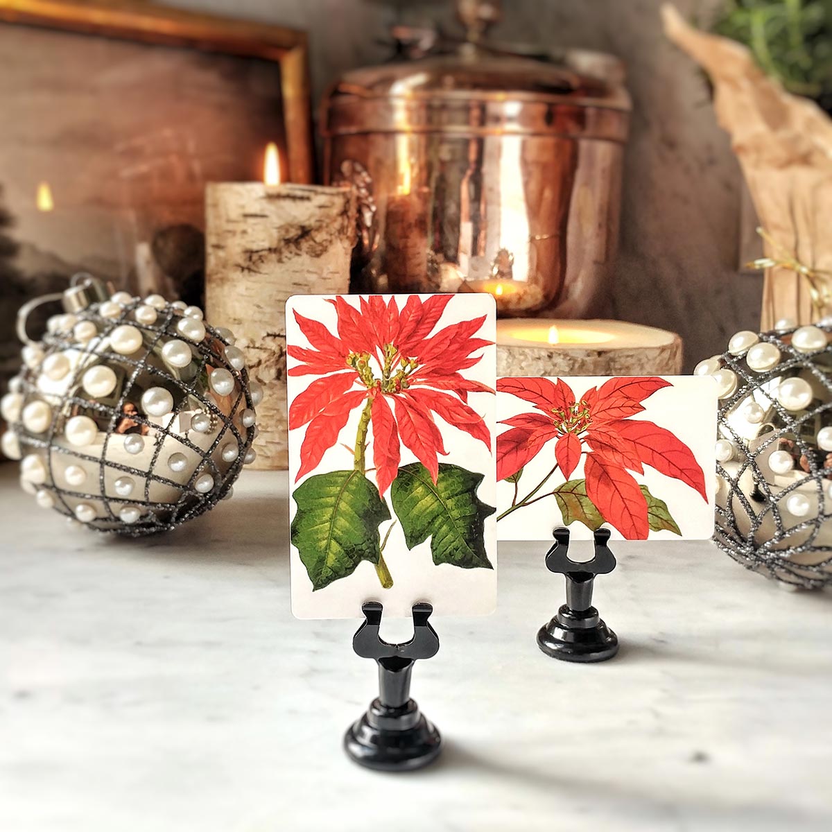 Poinsettia - Place Cards - Upright
