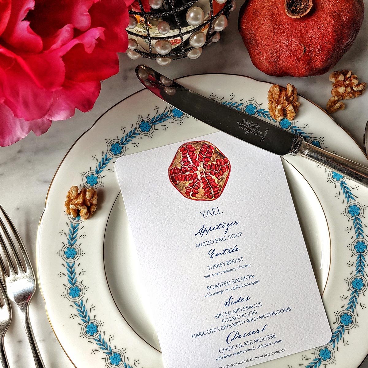 Pomegranate - Menu Cards- s/4