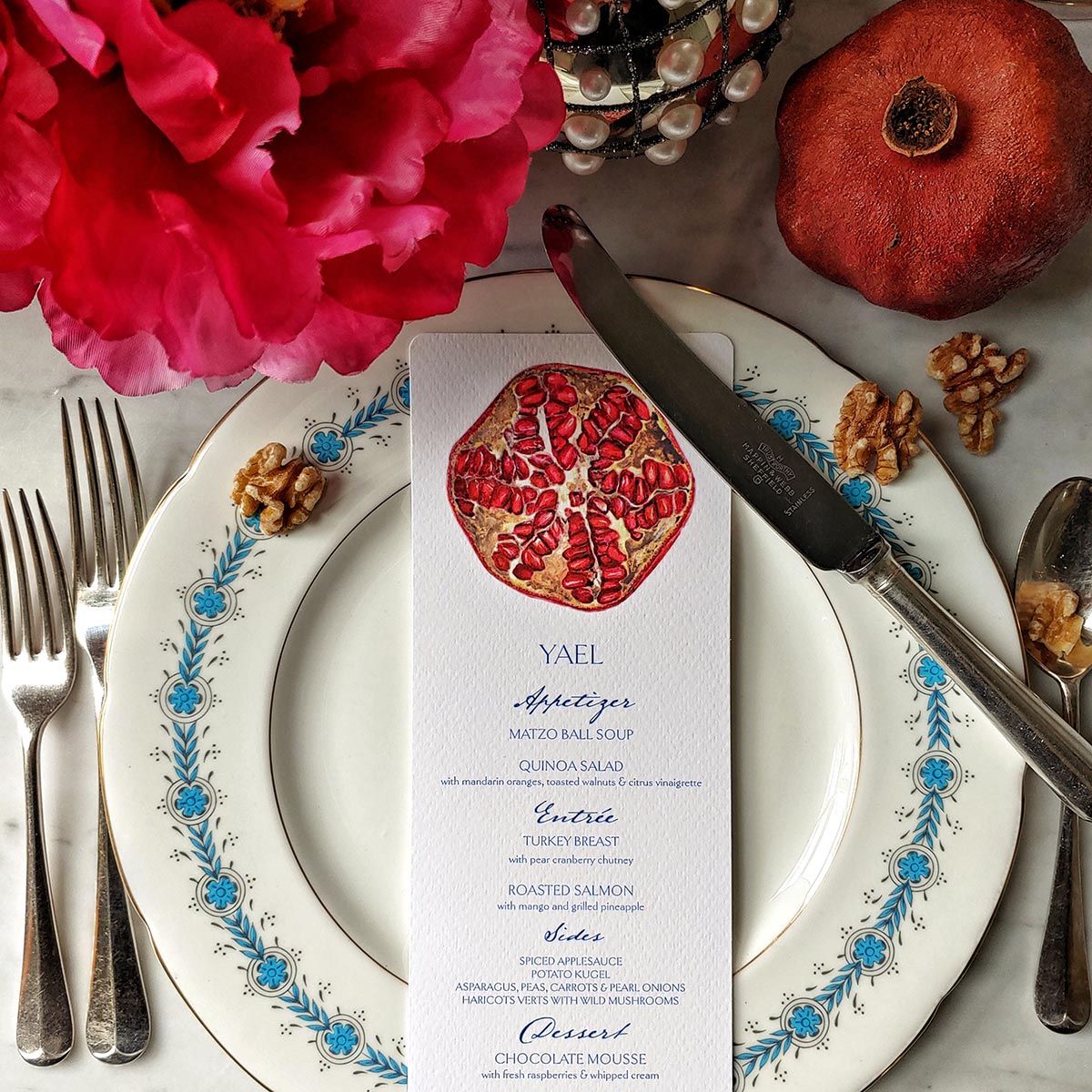 Pomegranate - Menu Cards- s/4
