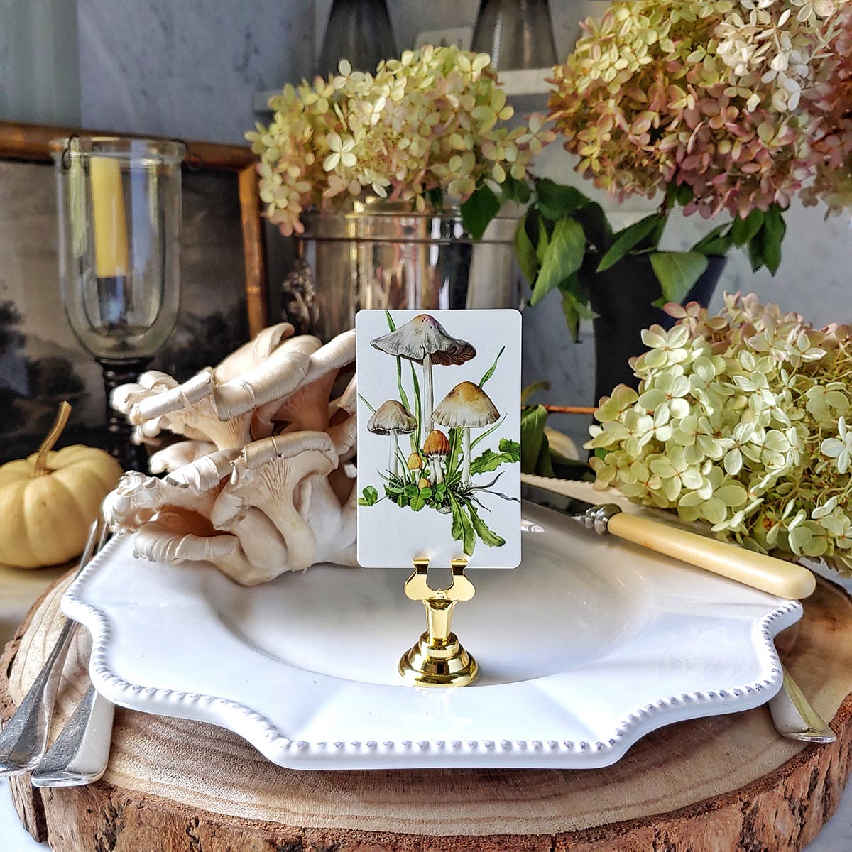 Saffron Parasol Mushrooms - Place Cards - Upright