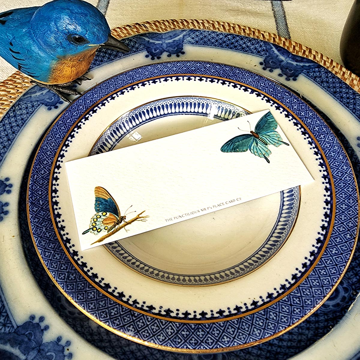 Blue Butterflies - Place Cards - Laydown