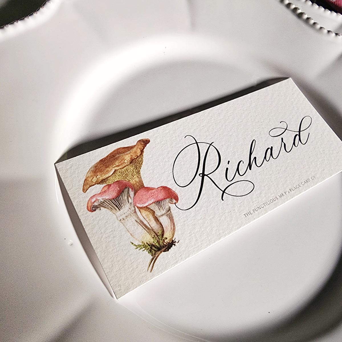 Russula Mushrooms - Place Cards - Laydown