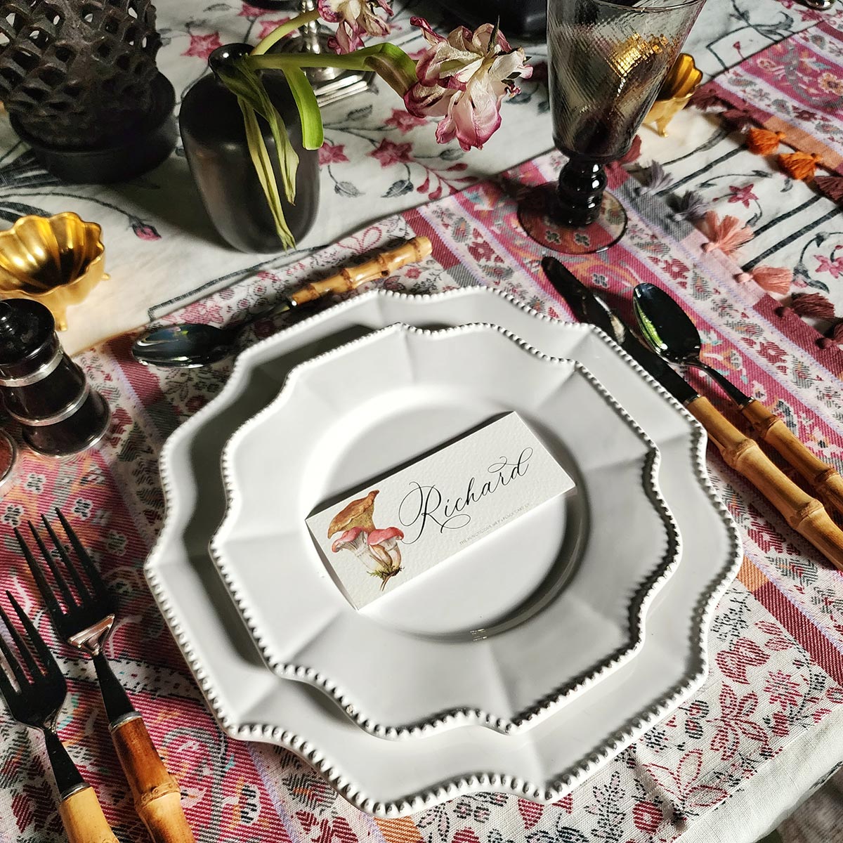 Russula Mushrooms - Place Cards - Laydown