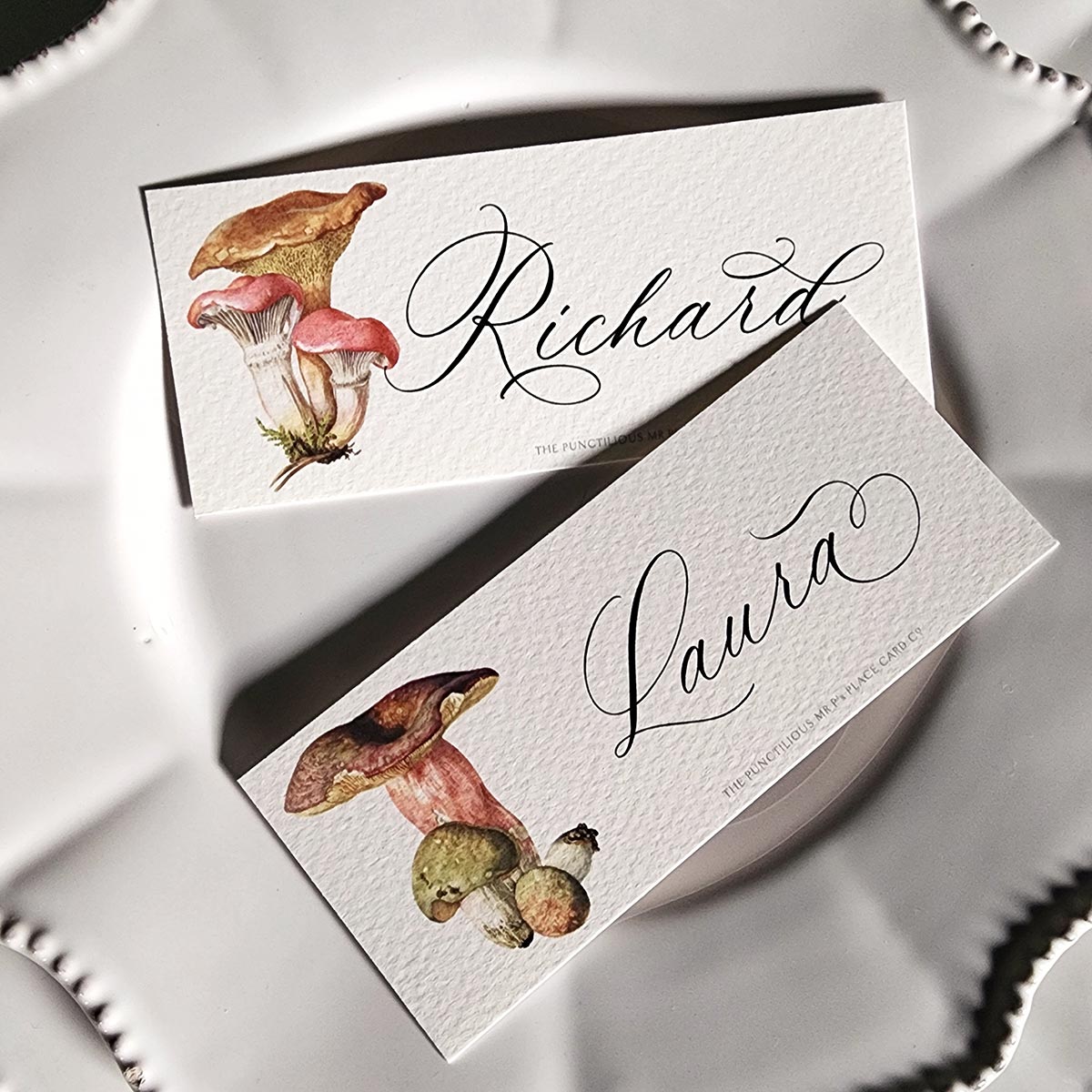 Russula Mushrooms - Place Cards - Laydown