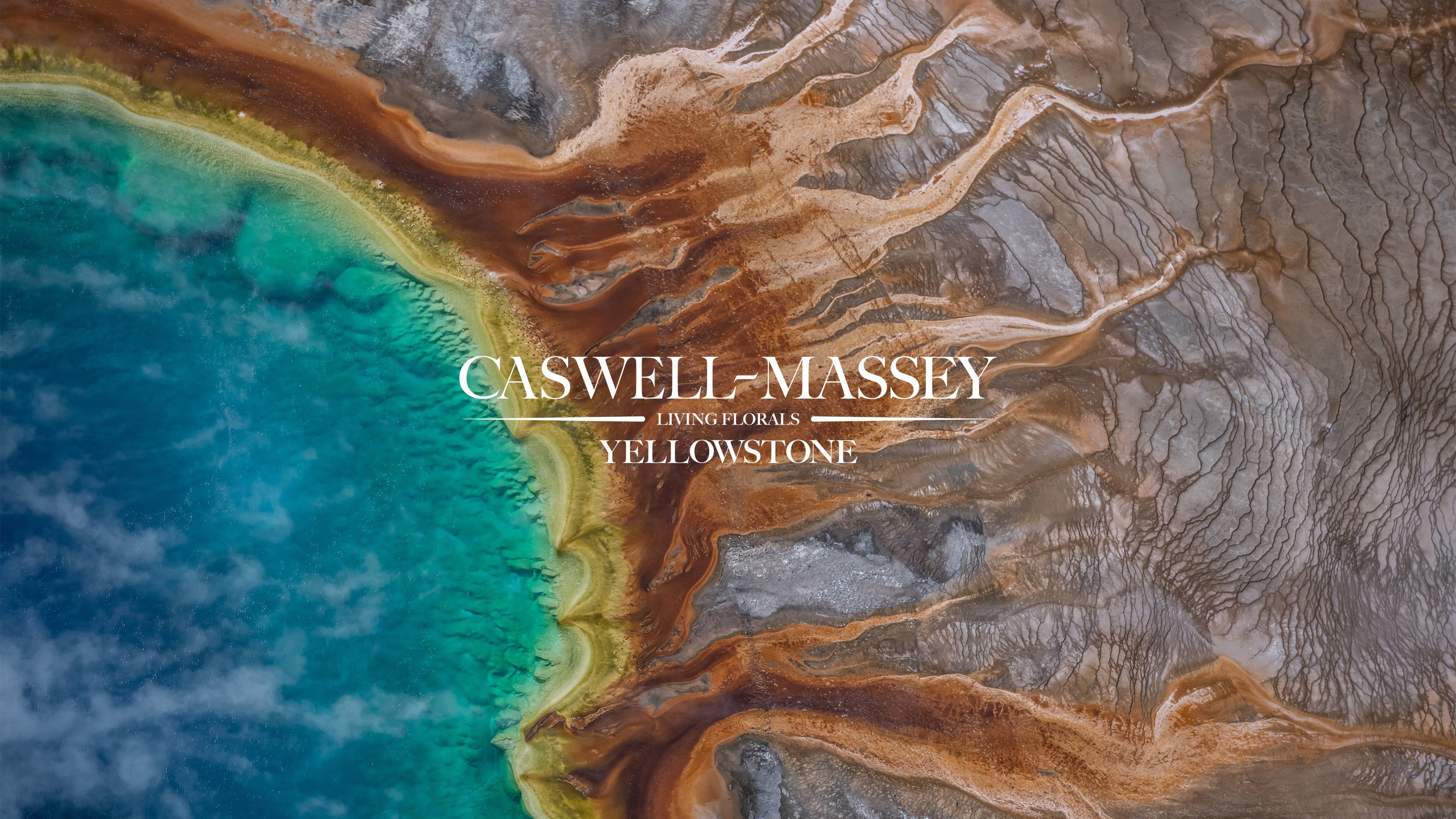 Caswell-Massey Yellowstone Collection: bird's eye photo taken of Yellowstone Lake