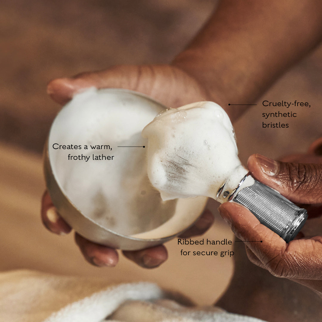 Ribbed Chrome Shave Brush Mens Hard Goods Caswell-Massey®