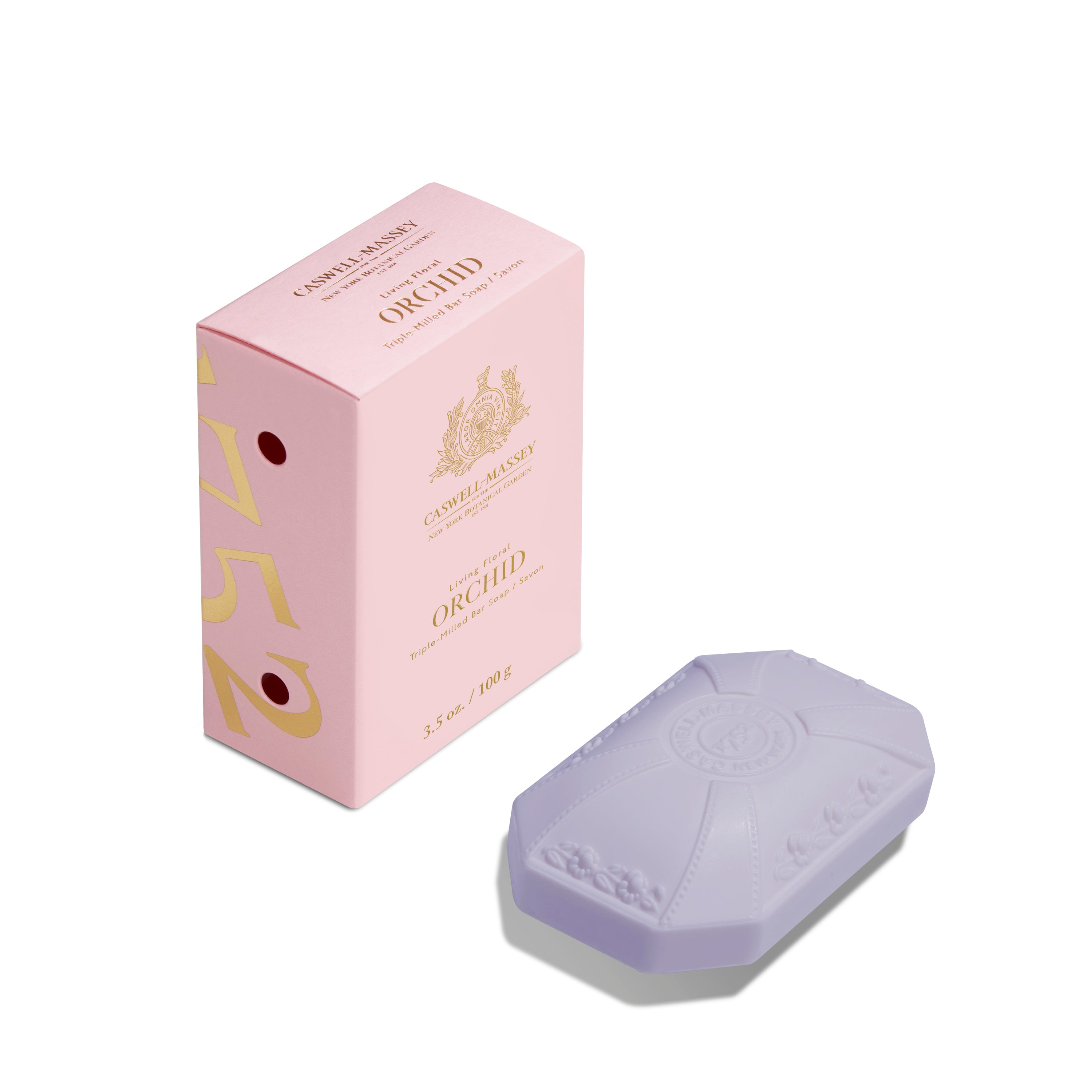 Caswell-Massey Orchid Bath Soap, light purple decorative bar soap Packshot