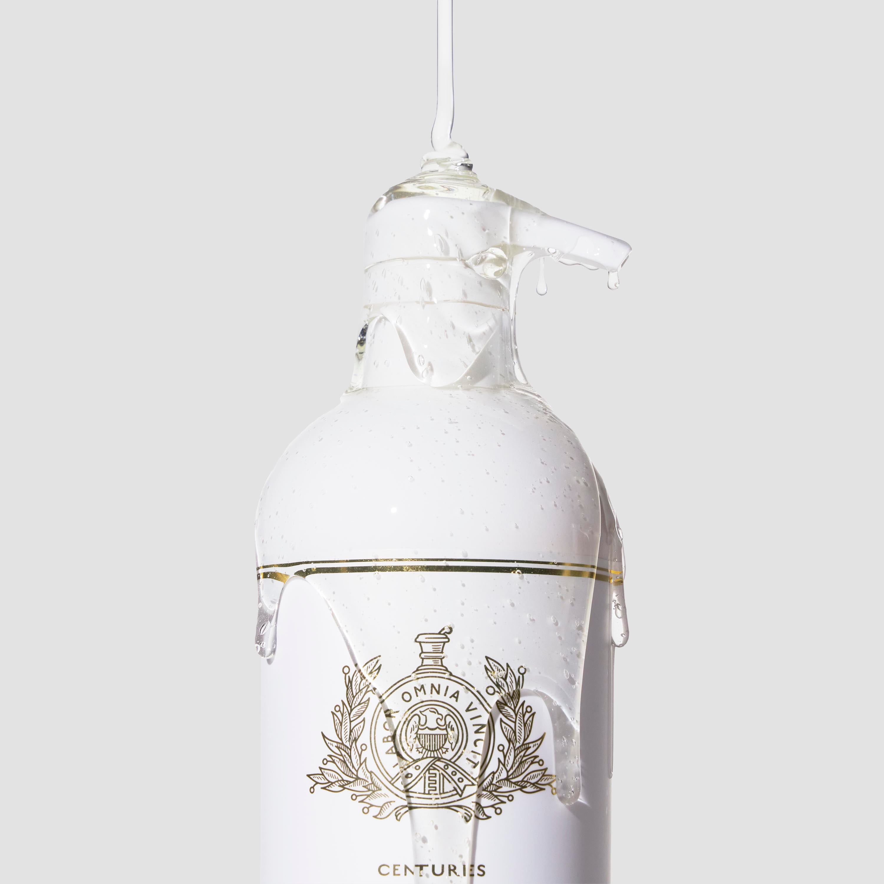 Caswell-Massey Almond and Aloe Body Wash in 32oz pump bottle, white bottle with gold lettering.