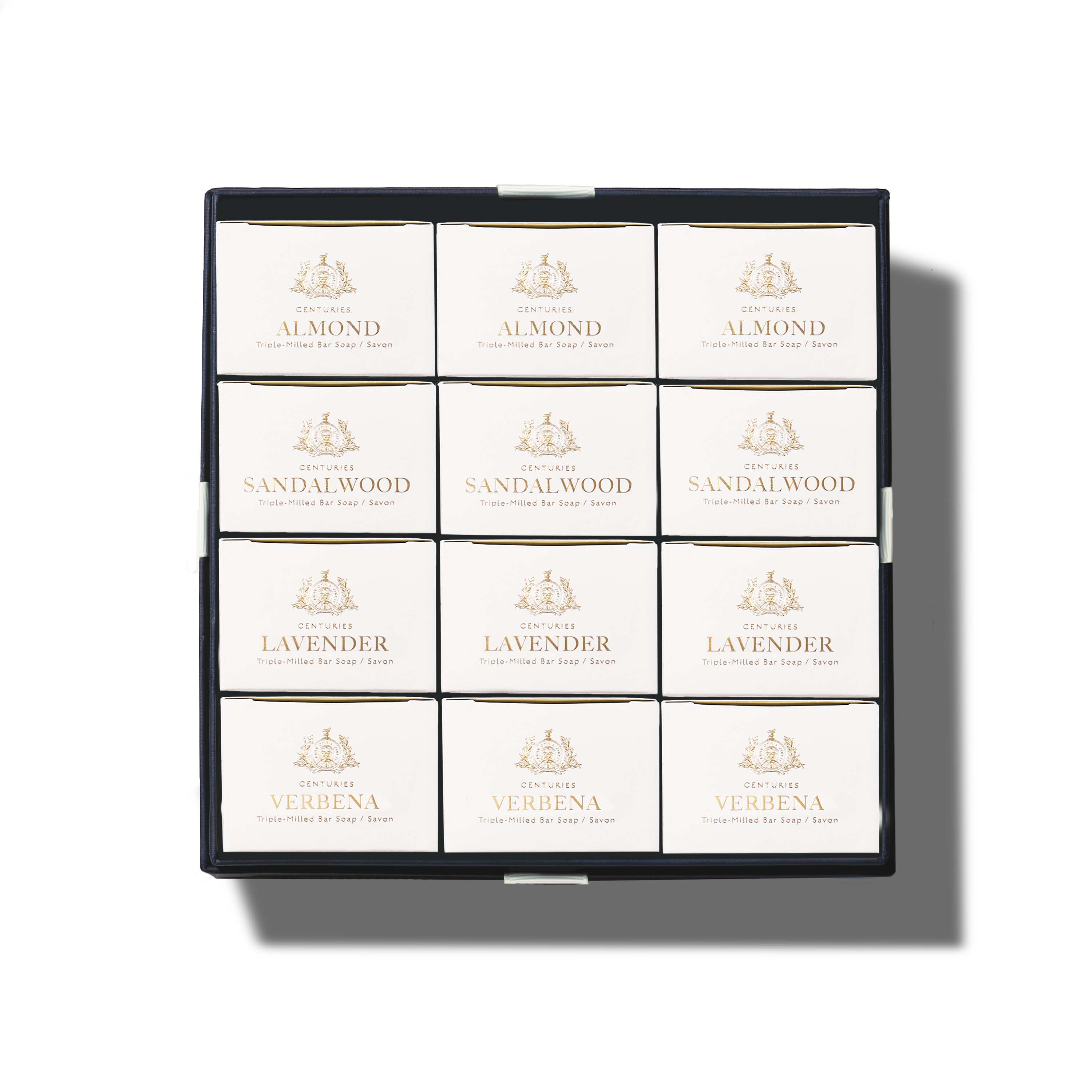 Centuries Collection Year of Soap: 3 Almond Soaps, 3 Sandalwood Soaps, 3 Lavender Soaps, 3 Verbena Soaps