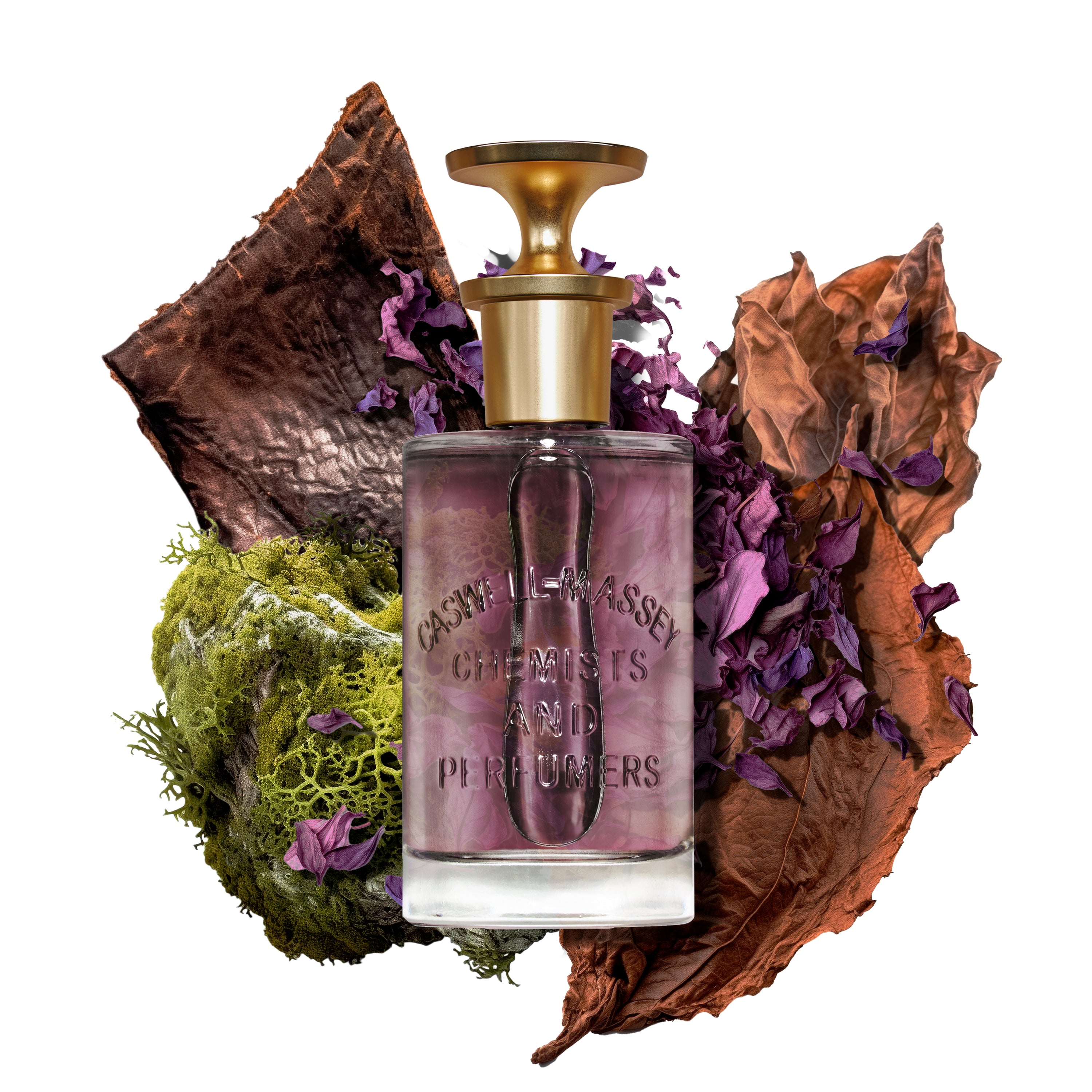 LX48 Eau de Parfum, Fine Fragrance by Caswell-Massey 100mL Full Size, bottle sitting in front of scent notes