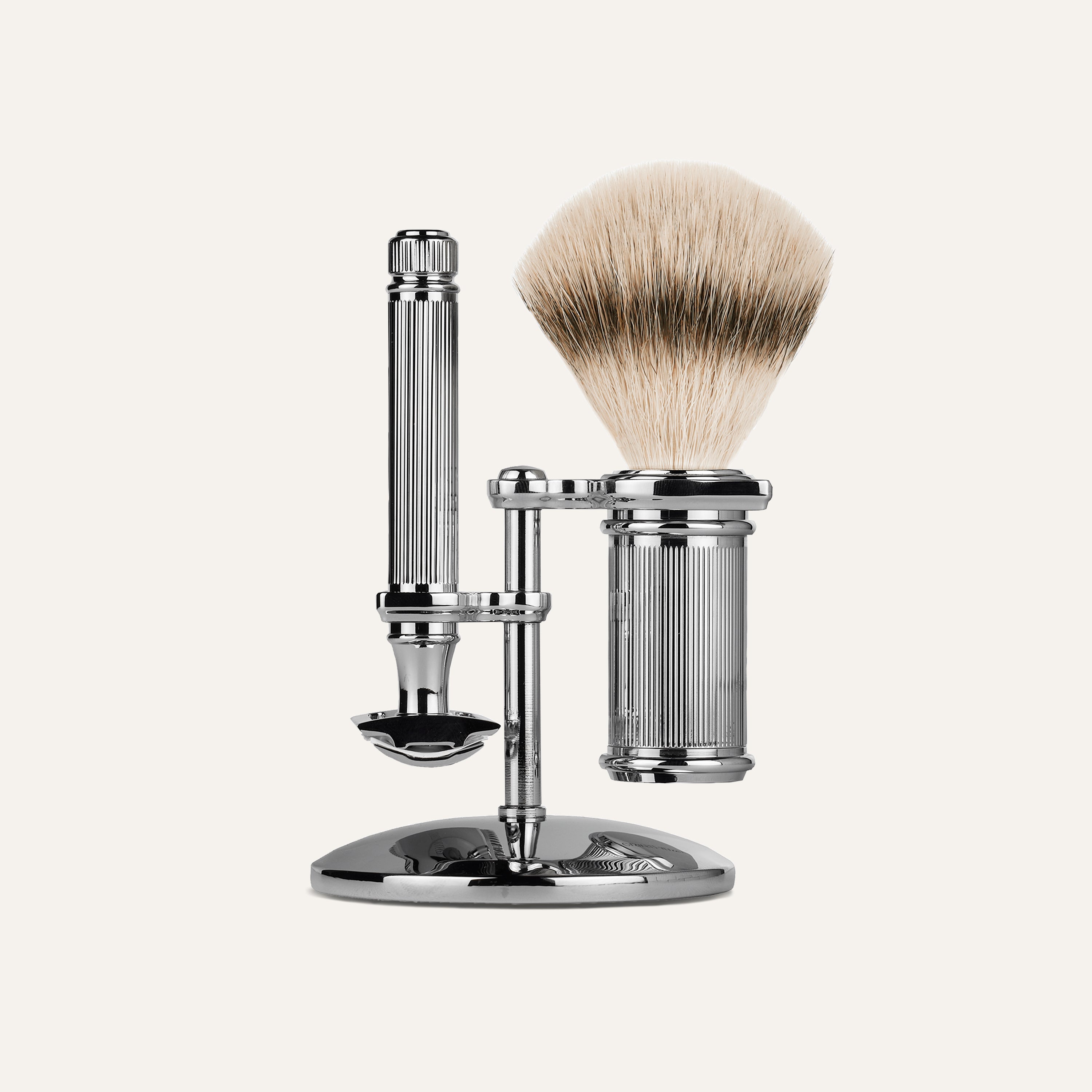 Three-Piece Chrome Shaving Set | Men's Shaving | Caswell-Massey®