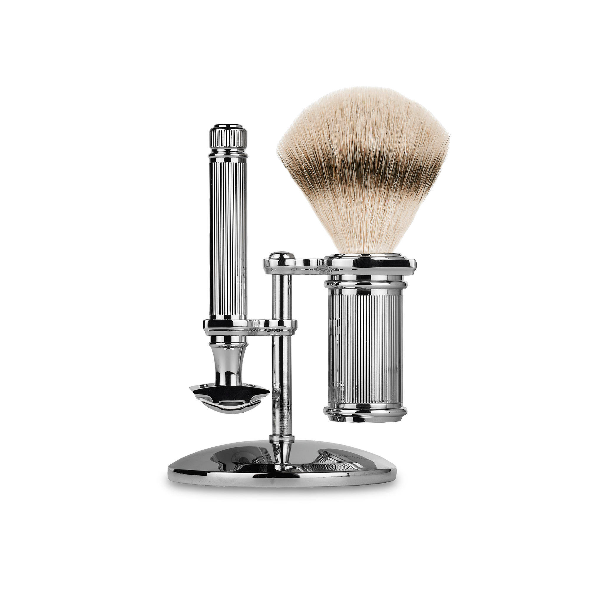Three-Piece Chrome Shaving Set Mens Hard Goods Caswell-Massey®