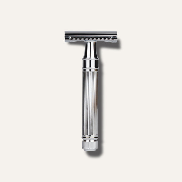 Ribbed Chrome Double-Edged Razor | Men's Shaving | Caswell-Massey®