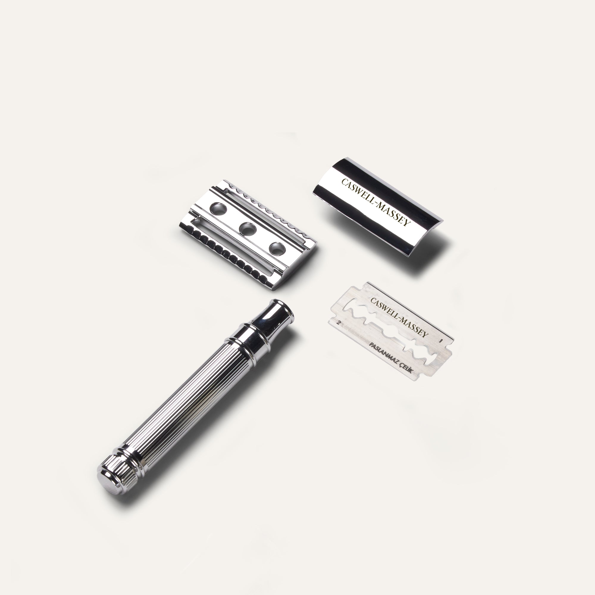 Ribbed Chrome Double-Edged Razor | Men's Shaving | Caswell-Massey®