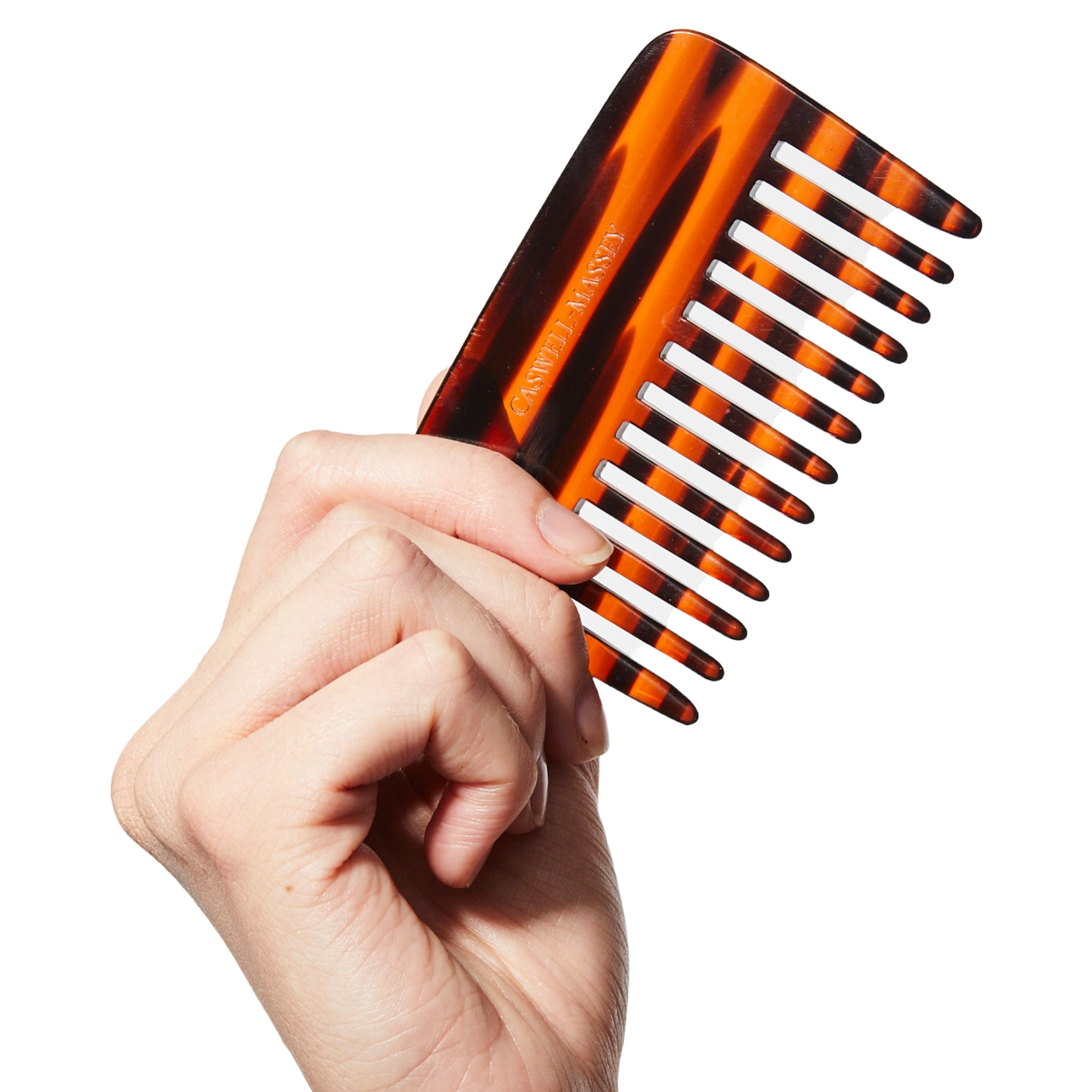 Caswell-Massey Travel Detangler Comb shown in hand