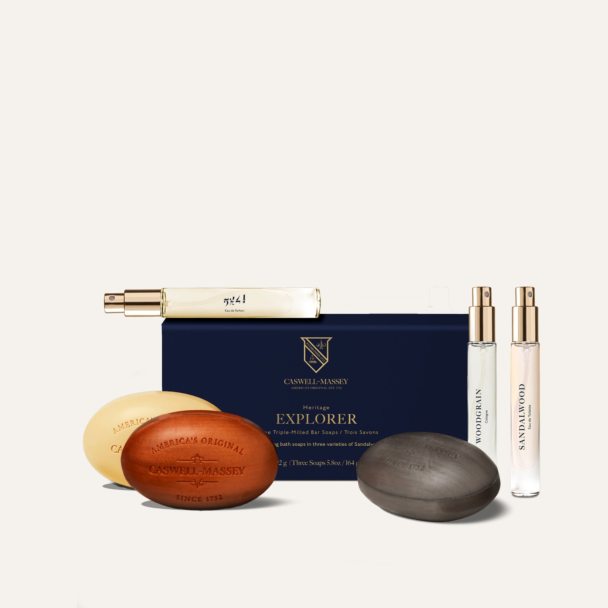 Dapper Duo of Trios: Discovery Fragrance Set + Three-Soap Set Bundle Caswell-Massey®
