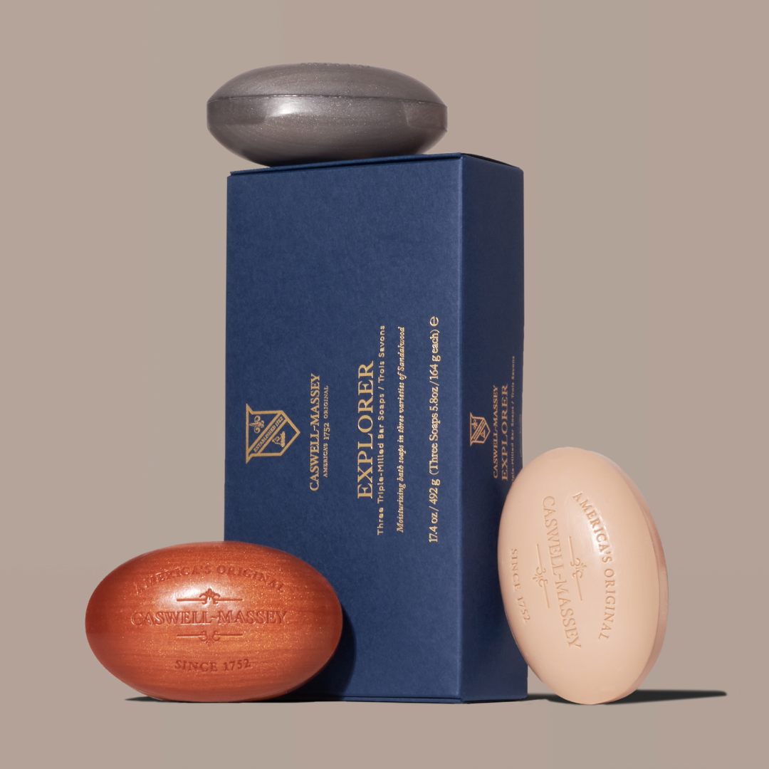 Caswell-Massey Sandalwood Explorer 3-Soap Gift Set for Men