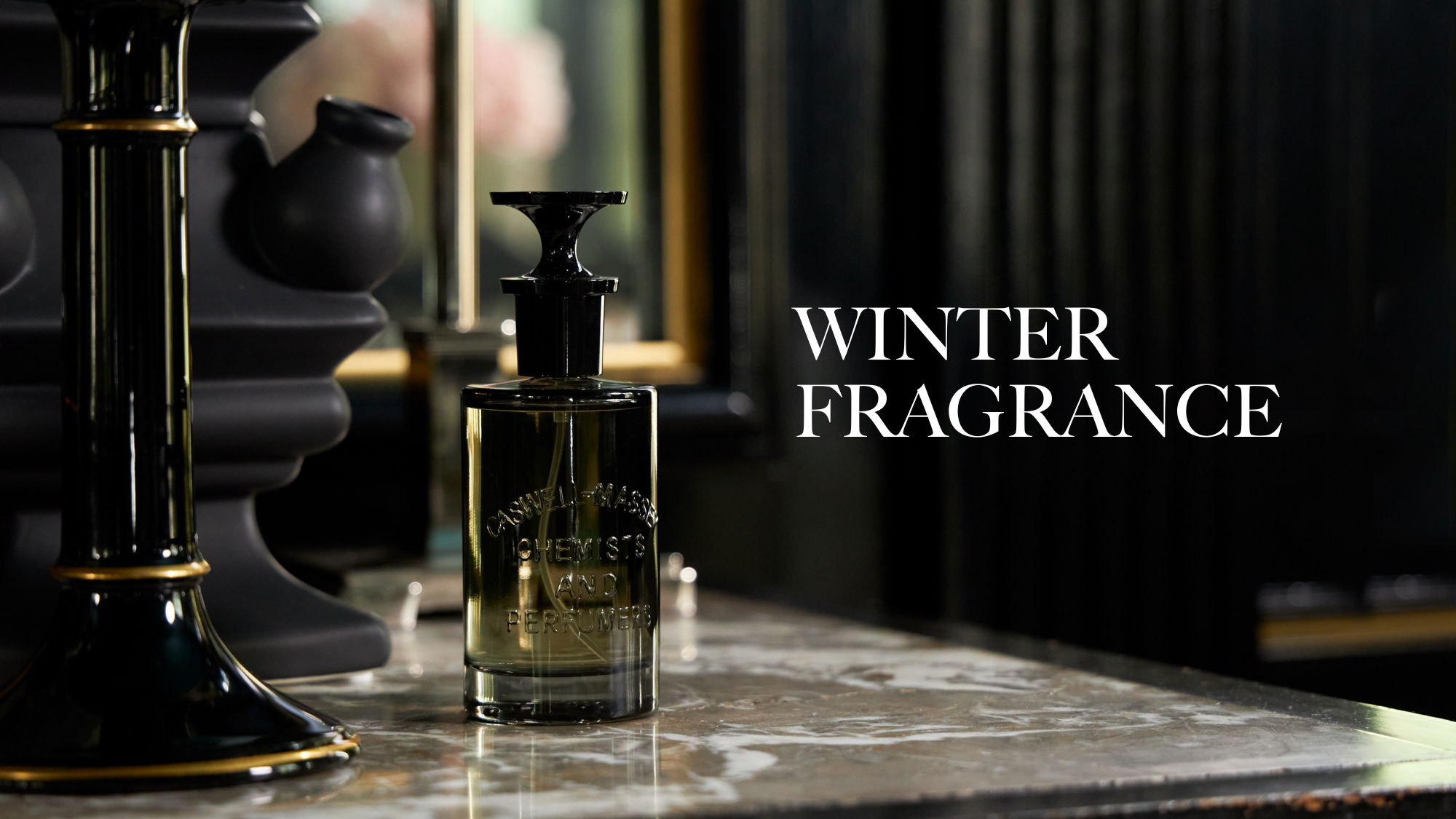 Caswell-Massey Winter Fragrance Feature showing Oaire Eau de Parfum