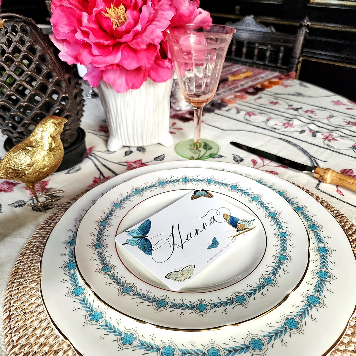 Blue Butterflies - Place Cards - Laydown