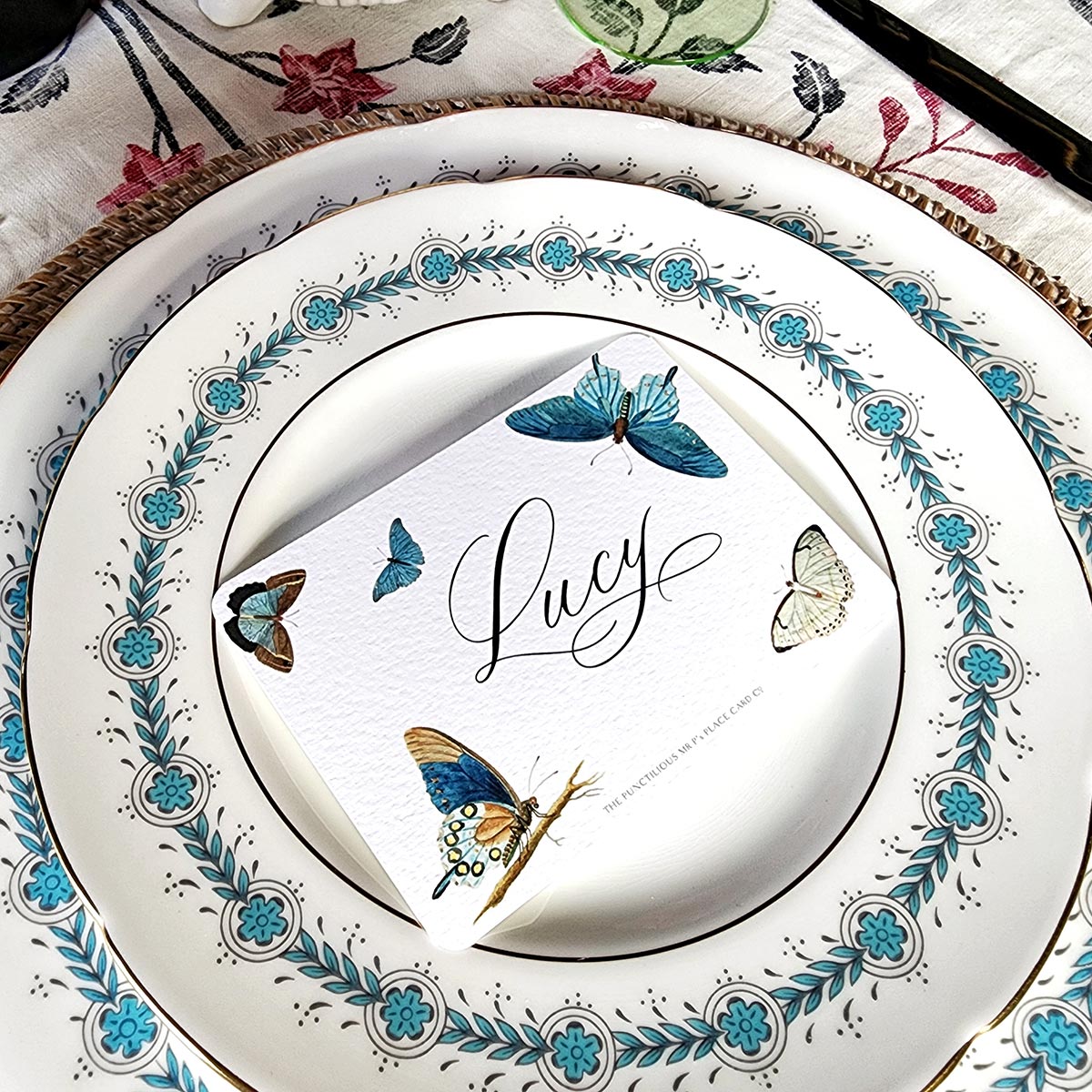 Blue Butterflies - Place Cards - Laydown