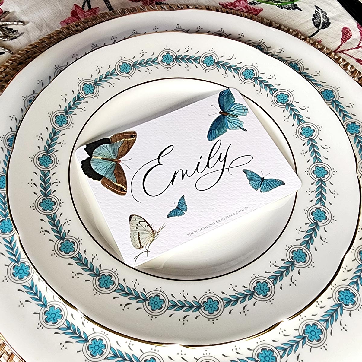 Blue Butterflies - Place Cards - Laydown