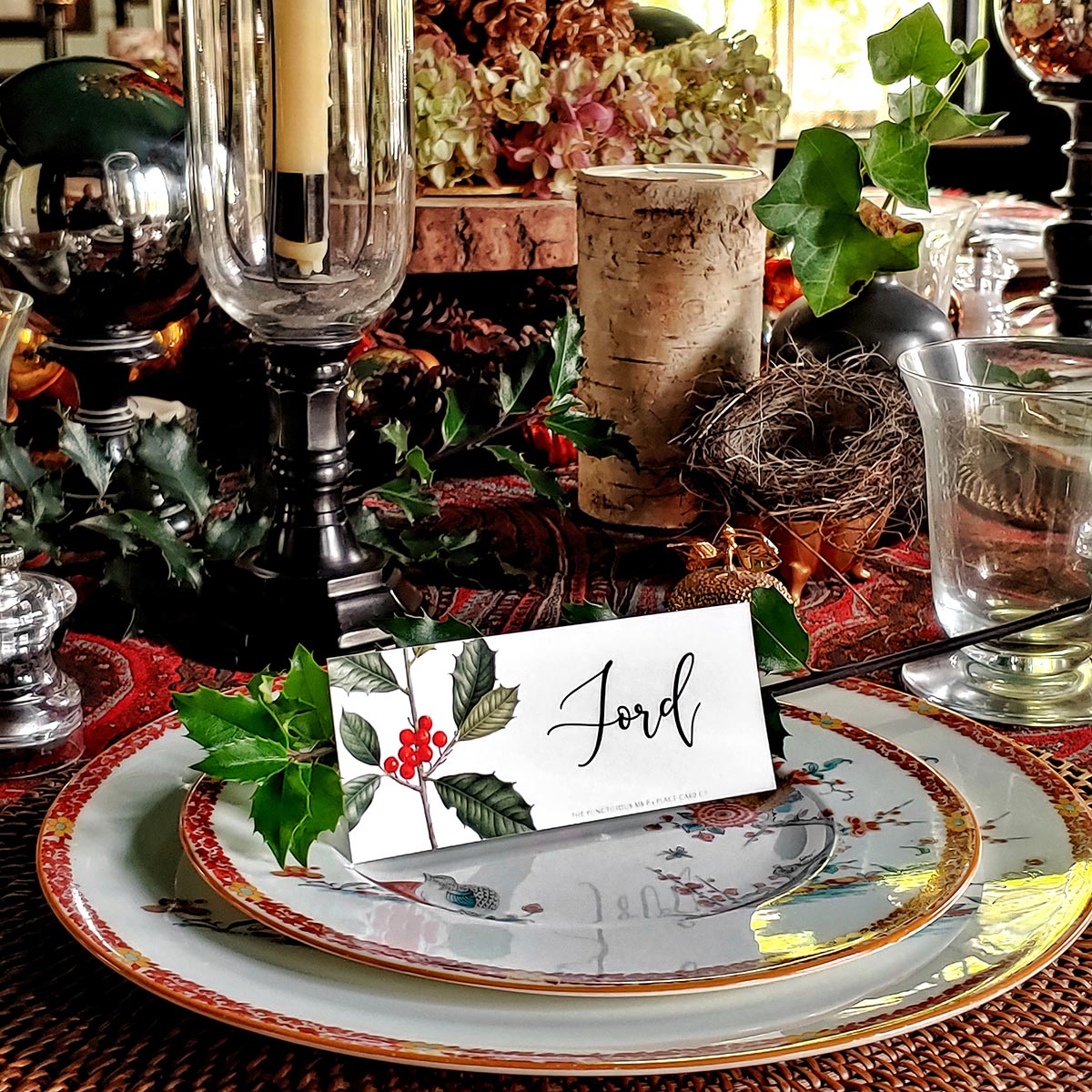 Holly - Place Cards - Laydown