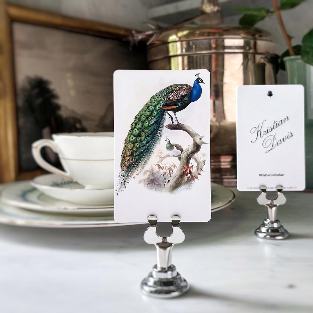 Eternal Peacock - Place Cards - Upright