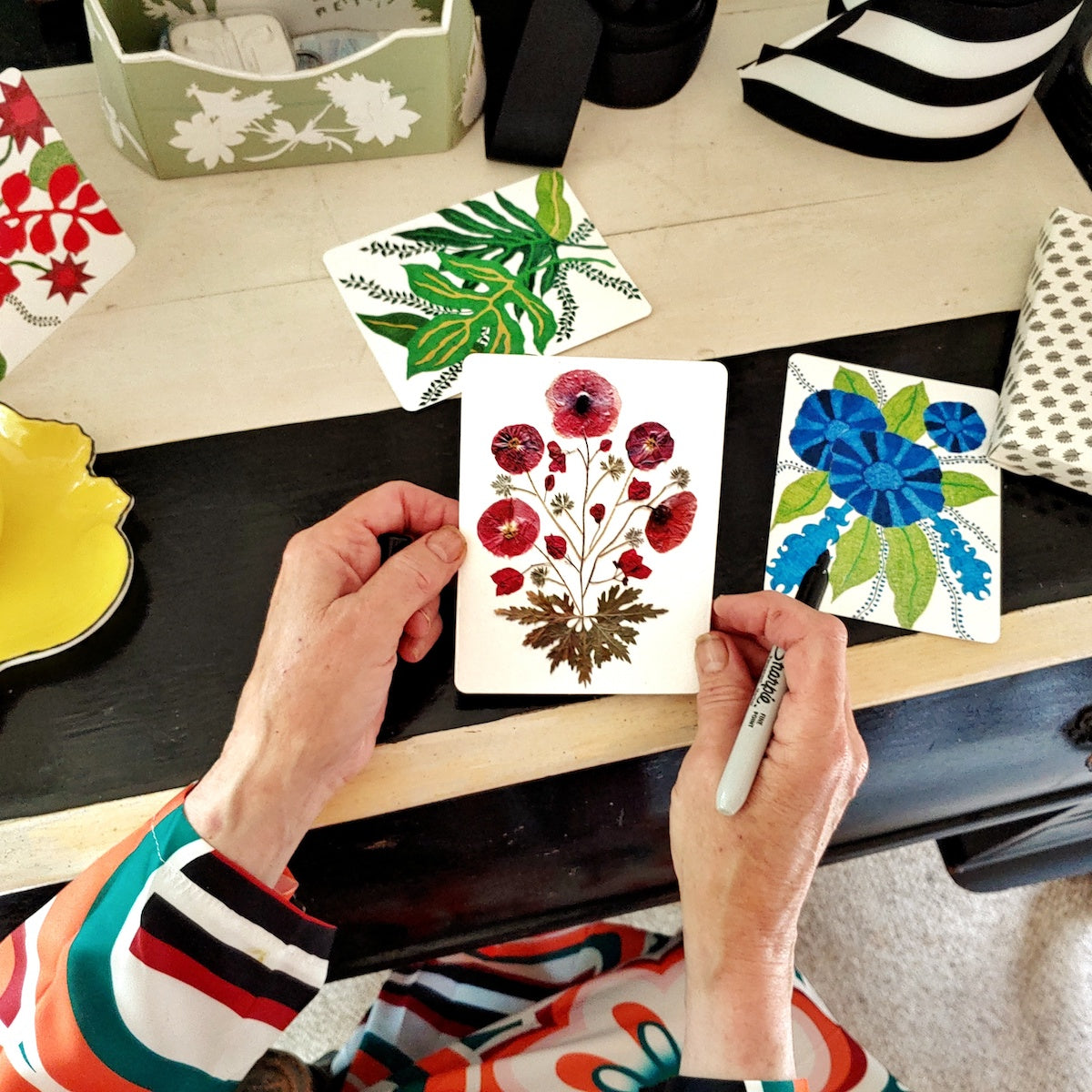 Marian McEvoy: 'Pressed Poppies' Pack of Note Cards