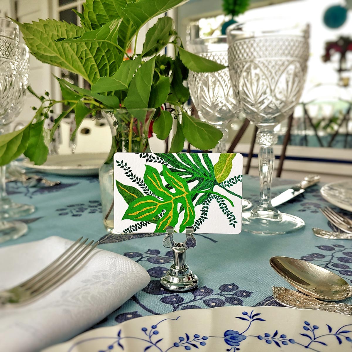 Marian McEvoy: 'Tropicalia - VERDE' - Place Cards - Upright