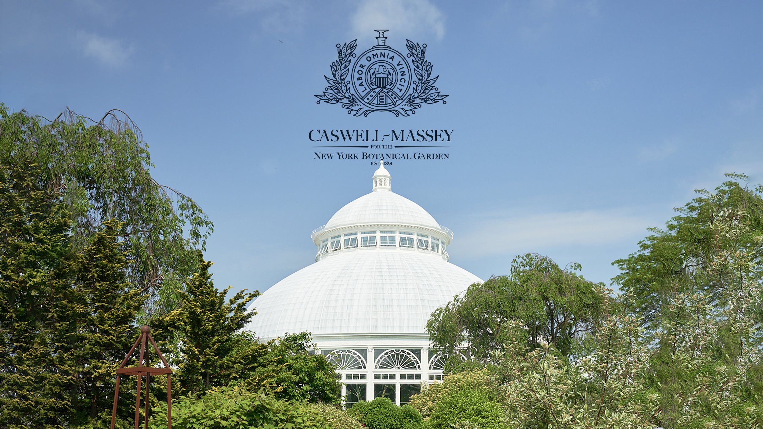 Caswell-Massey and New York Botanical Garden partnership landing page image of greenhouse at the NYBG