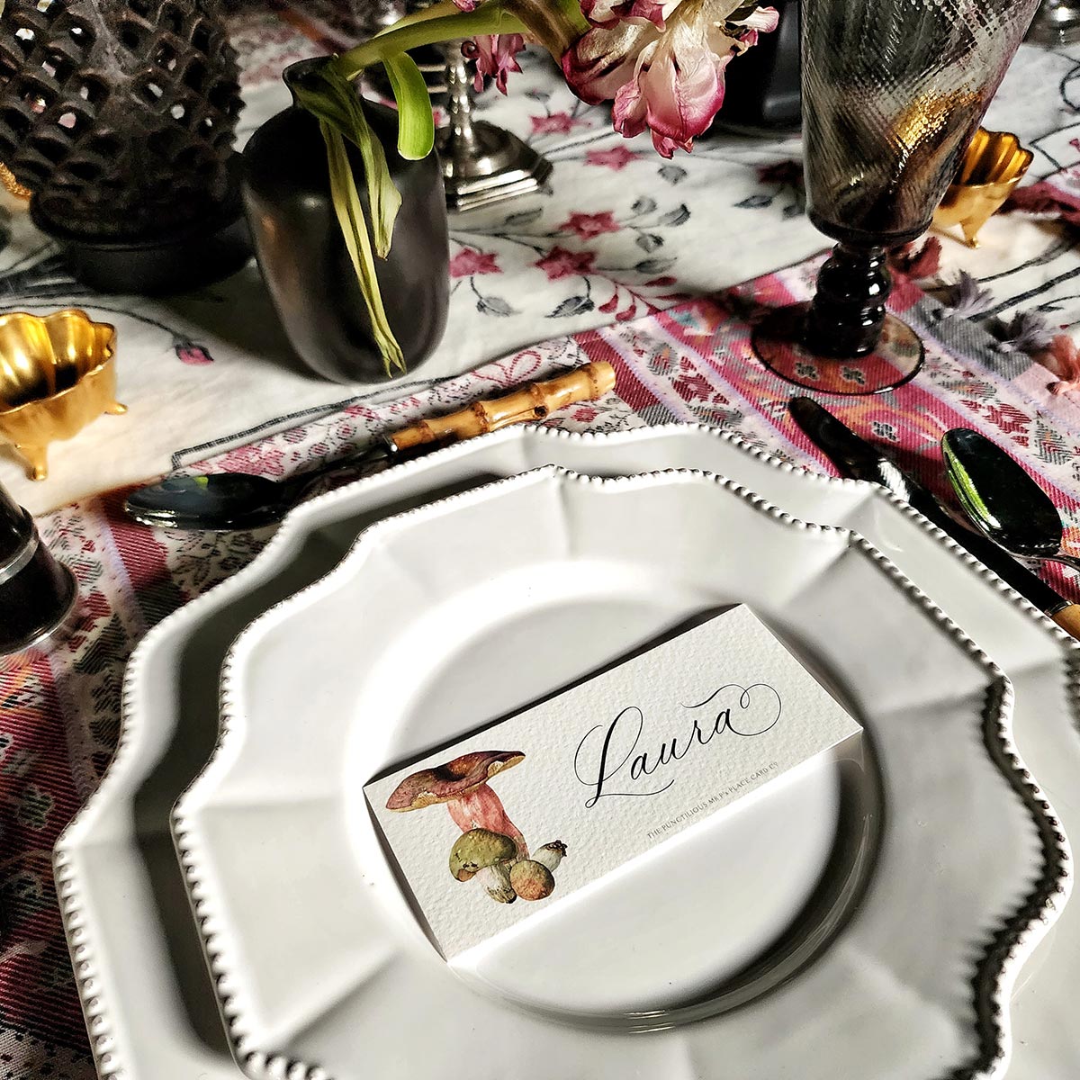Russula Mushrooms - Place Cards - Laydown