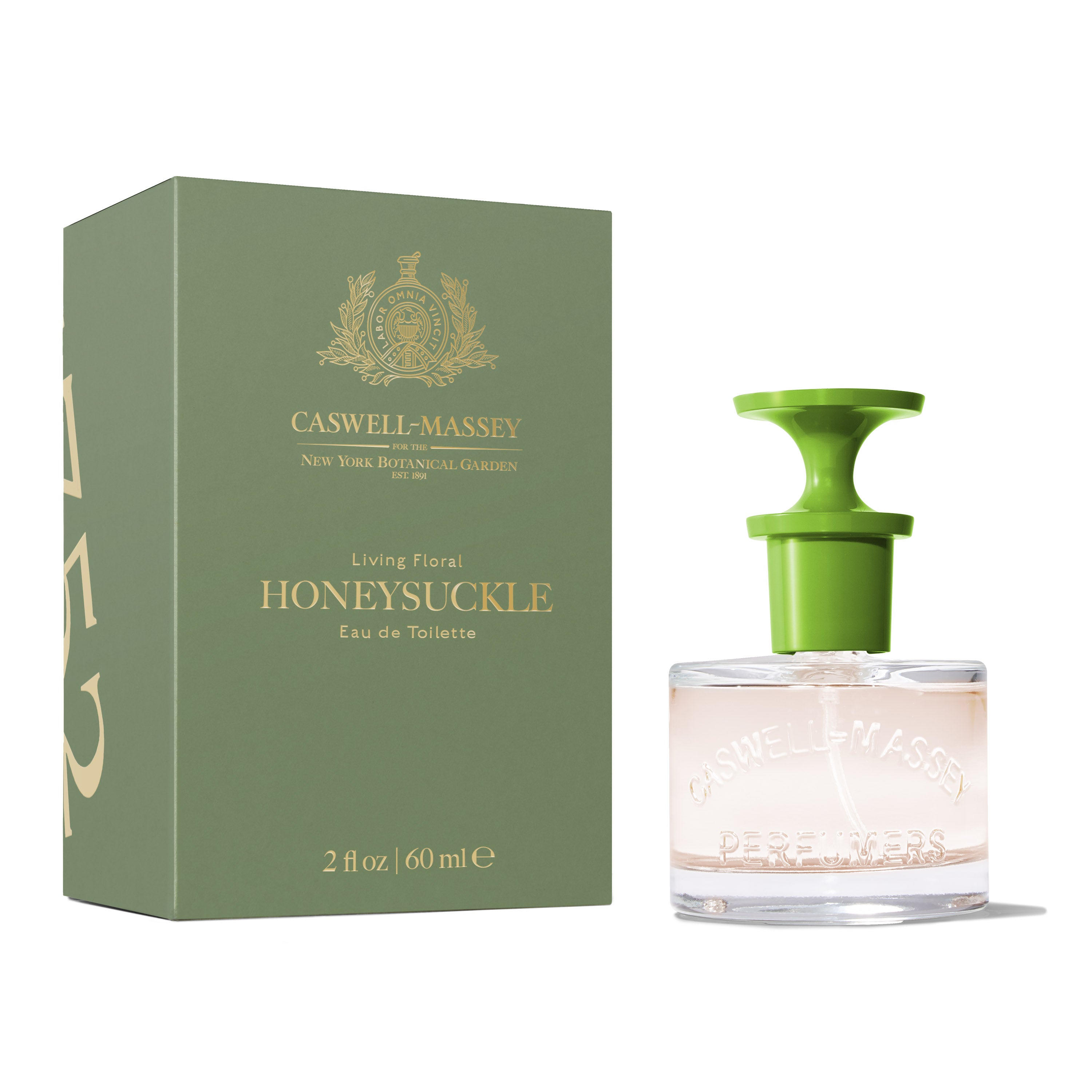 Honeysuckle Eau de Toilette by Caswell-Massey 60mL Full Size, shown with pale green box