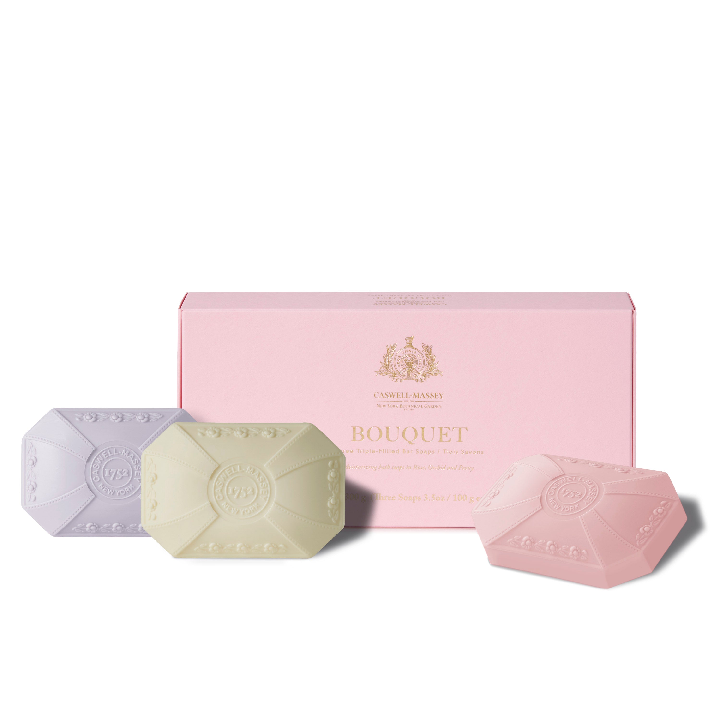Caswell-Massey Bouquet of Florals 3-Soap Set: Peony, Rose, and Orchid Bath Soaps