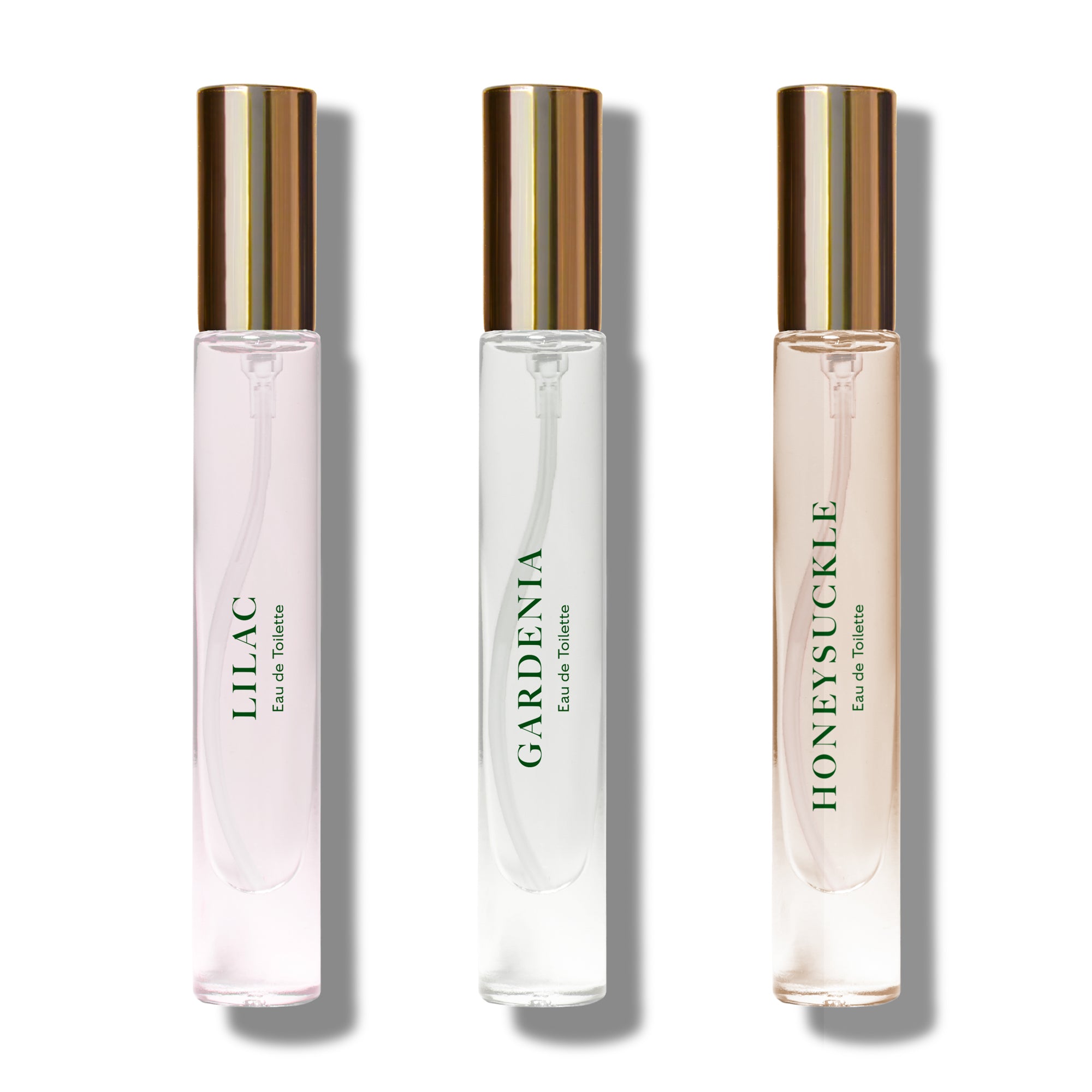 Caswell-Massey Floral Trio Discovery Set: Gardenia, Lilac, and Honeysuckle Eau de Toilettes, Fine Fragrance for Women, 3 7.5ml Discovery-Size Fragrances