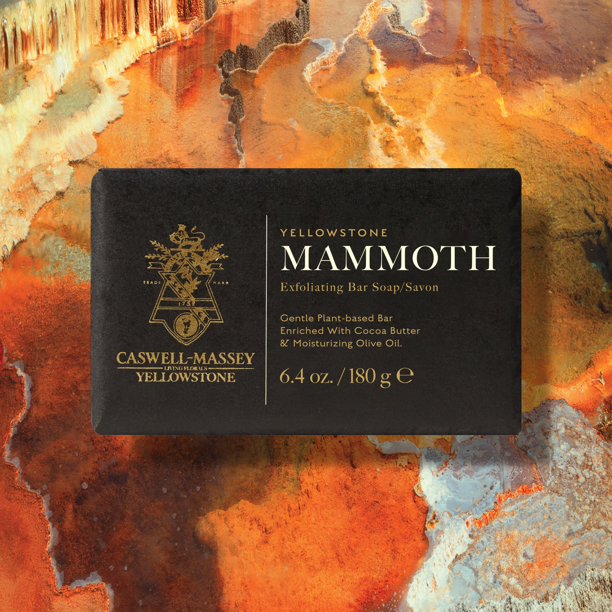 Caswell-Massey® Yellowstone Mammoth Bar Soap shown wrapped in paper (outer packaging)